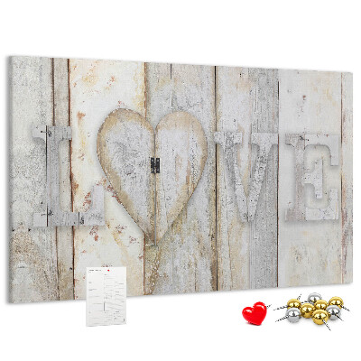 Tablero de anuncios Placa de madera con la palabra amor