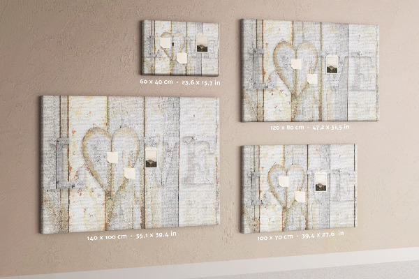 Tablero de anuncios Placa de madera con la palabra amor