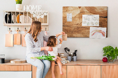 Tablero de corcho decorado Veta de madera natural en tonos cálidos