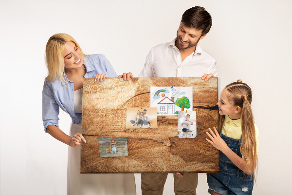 Tablero de corcho decorado Veta de madera natural en tonos cálidos
