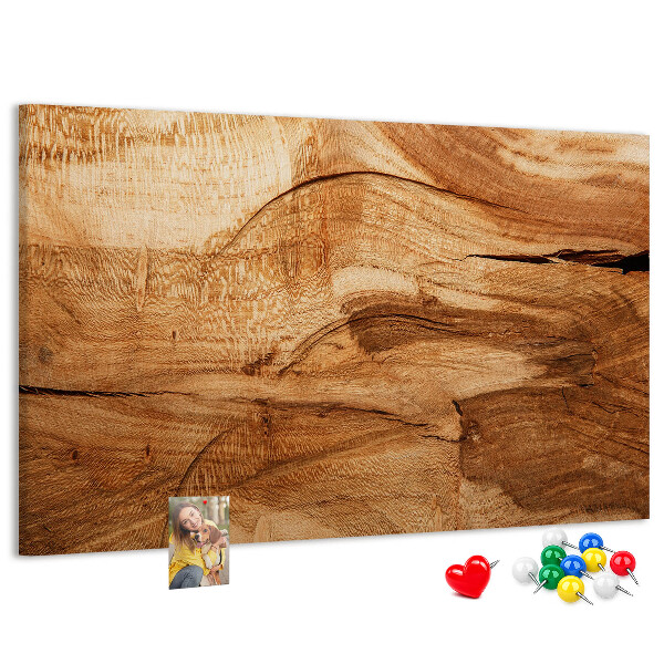 Tablero de corcho decorado Veta de madera natural en tonos cálidos