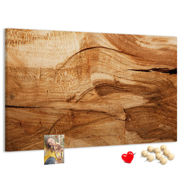 Tablero de corcho decorado Veta de madera natural en tonos cálidos
