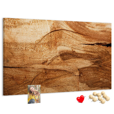 Tablero de corcho decorado Veta de madera natural en tonos cálidos