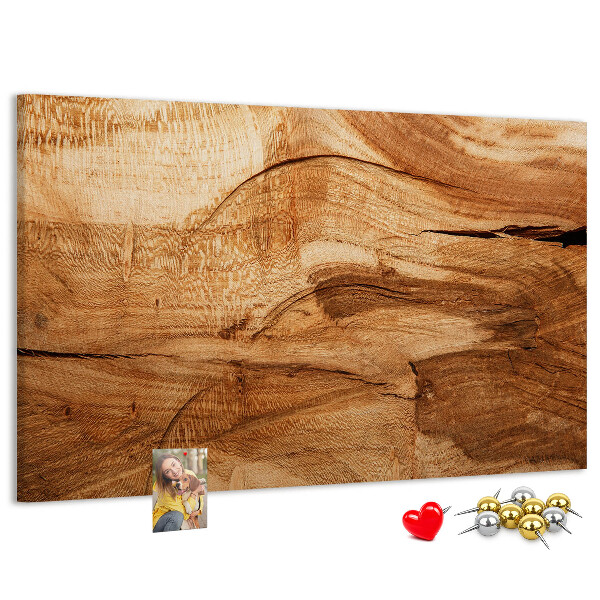 Tablero de corcho decorado Veta de madera natural en tonos cálidos