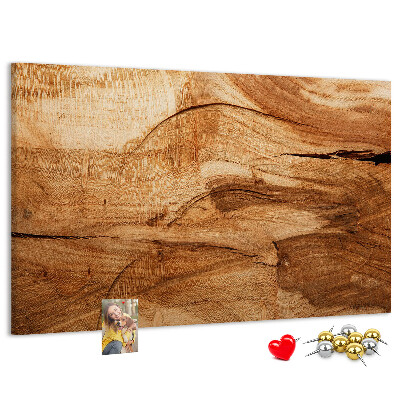 Tablero de corcho decorado Veta de madera natural en tonos cálidos