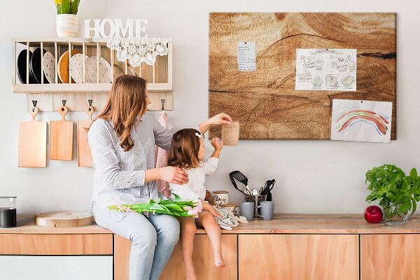 Tablero de corcho decorado Veta de madera natural en tonos cálidos