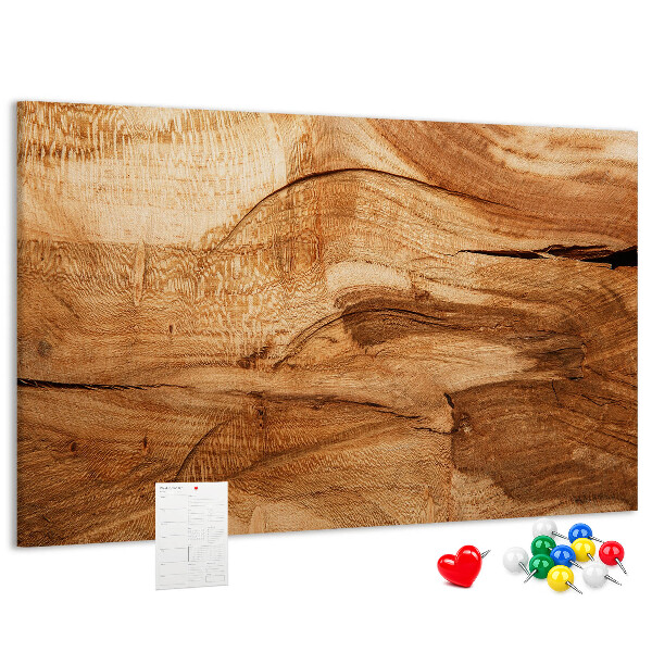 Tablero de corcho decorado Veta de madera natural en tonos cálidos