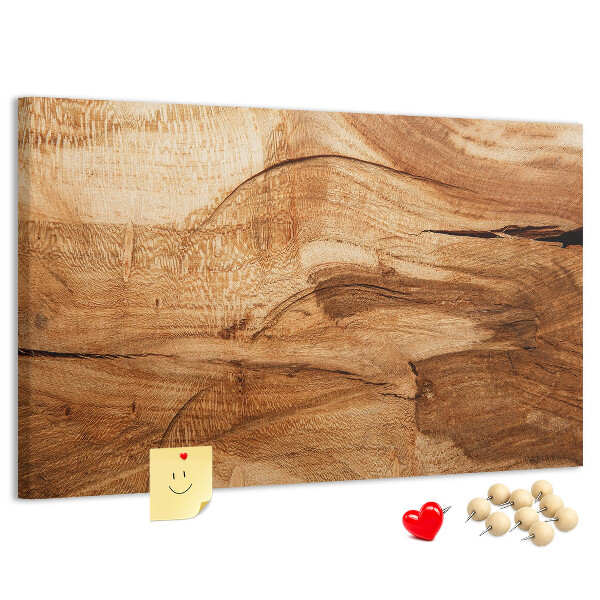 Tablero de corcho decorado Veta de madera natural en tonos cálidos