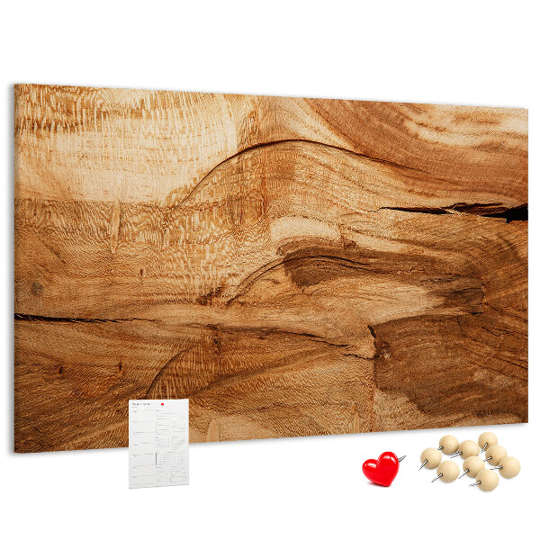 Tablero de corcho decorado Veta de madera natural en tonos cálidos