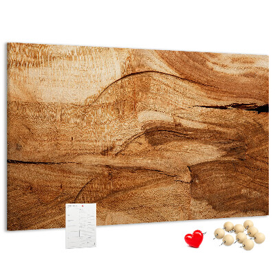 Tablero de corcho decorado Veta de madera natural en tonos cálidos