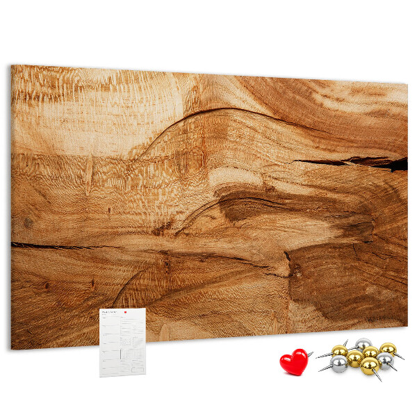 Tablero de corcho decorado Veta de madera natural en tonos cálidos