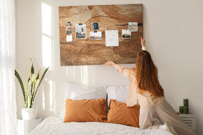 Tablero de corcho decorado Veta de madera natural en tonos cálidos