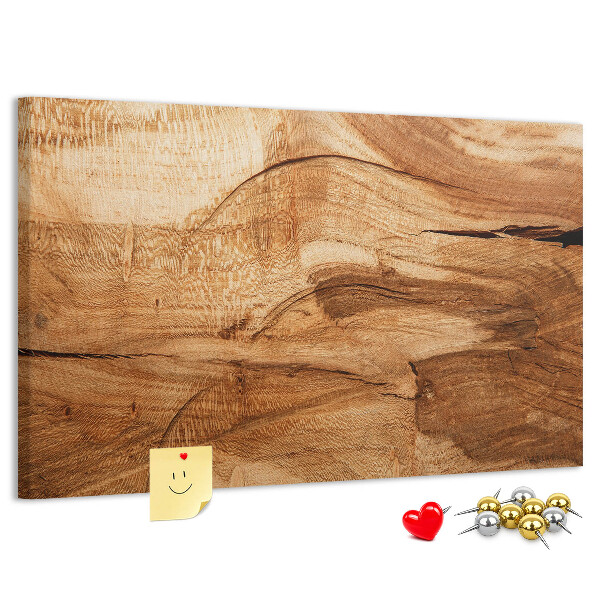 Tablero de corcho decorado Veta de madera natural en tonos cálidos