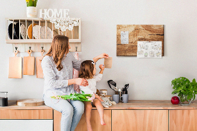 Tablero de corcho decorado Veta de madera natural en tonos cálidos
