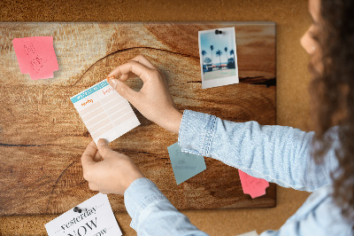 Tablero de corcho decorado Veta de madera natural en tonos cálidos