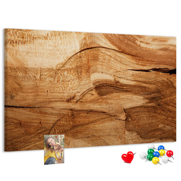Tablero de corcho decorado Veta de madera natural en tonos cálidos