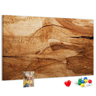 Tablero de corcho decorado Veta de madera natural en tonos cálidos