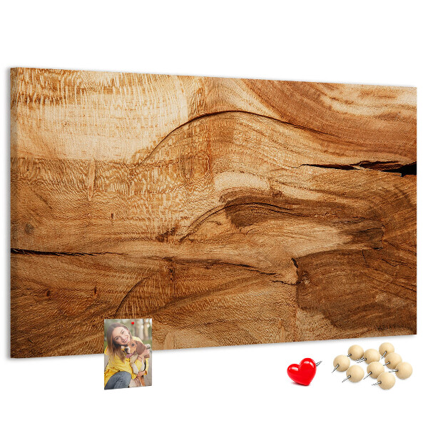 Tablero de corcho decorado Veta de madera natural en tonos cálidos