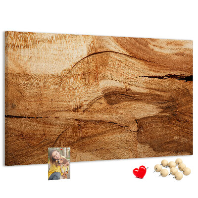 Tablero de corcho decorado Veta de madera natural en tonos cálidos