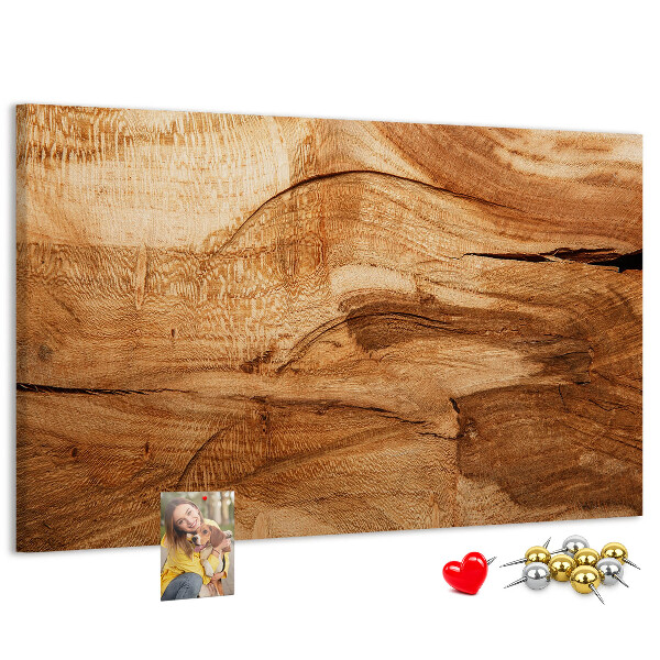 Tablero de corcho decorado Veta de madera natural en tonos cálidos