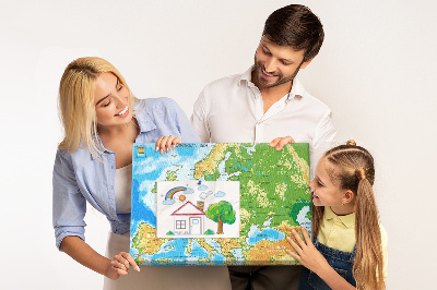 Tablero de anuncios mapa de Europa con indicaciones geográficas