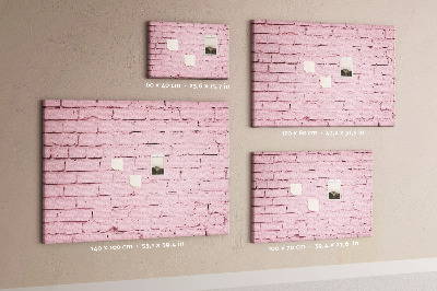 Tablero de anuncios con diseño de pared de ladrillo texturizado rosa