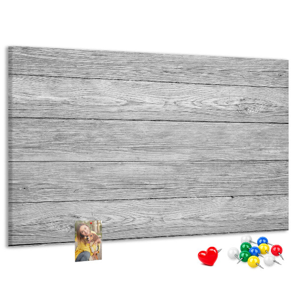 Tablero de corcho decorado Textura de madera en tonos grises
