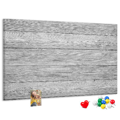Tablero de corcho decorado Textura de madera en tonos grises