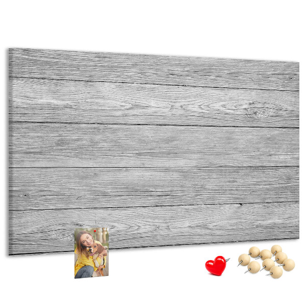 Tablero de corcho decorado Textura de madera en tonos grises