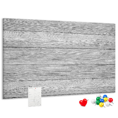 Tablero de corcho decorado Textura de madera en tonos grises