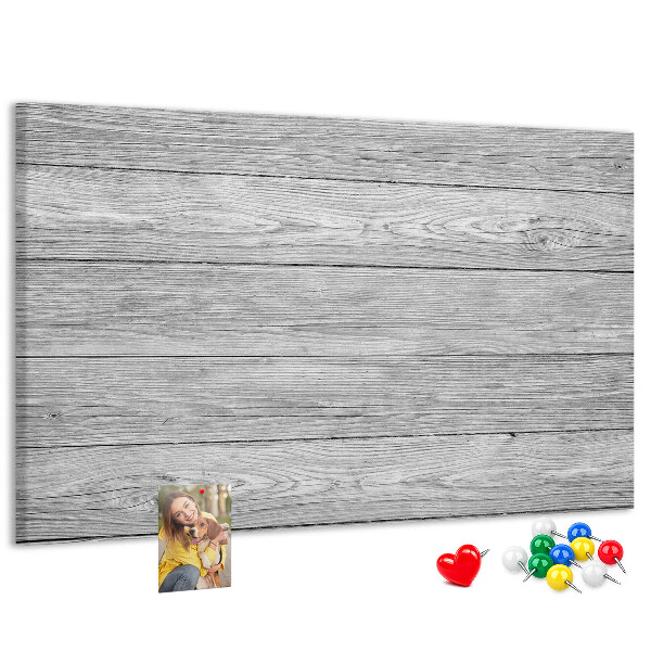 Tablero de corcho decorado Textura de madera en tonos grises