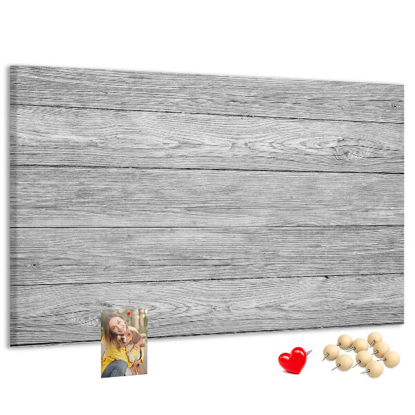 Tablero de corcho decorado Textura de madera en tonos grises