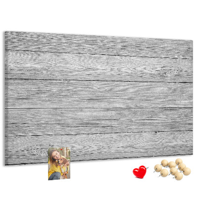Tablero de corcho decorado Textura de madera en tonos grises