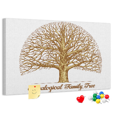 Tablero de anuncios Un árbol genealógico con ramas ramificadas