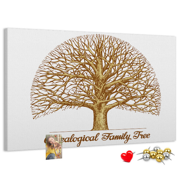 Tablero de anuncios Un árbol genealógico con ramas ramificadas