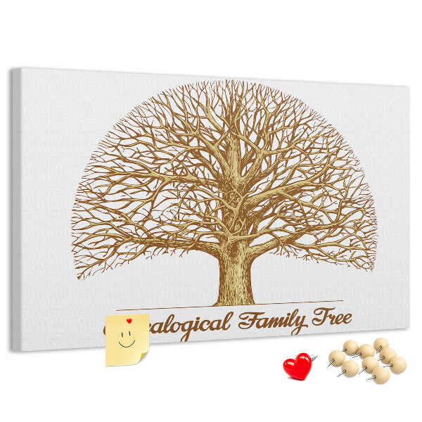 Tablero de anuncios Un árbol genealógico con ramas ramificadas