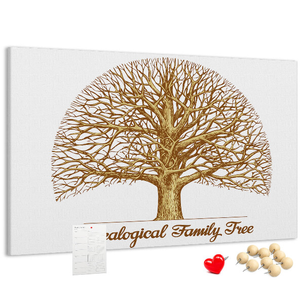 Tablero de anuncios Un árbol genealógico con ramas ramificadas