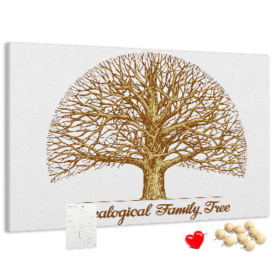 Tablero de anuncios Un árbol genealógico con ramas ramificadas