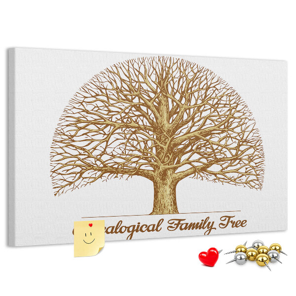 Tablero de anuncios Un árbol genealógico con ramas ramificadas