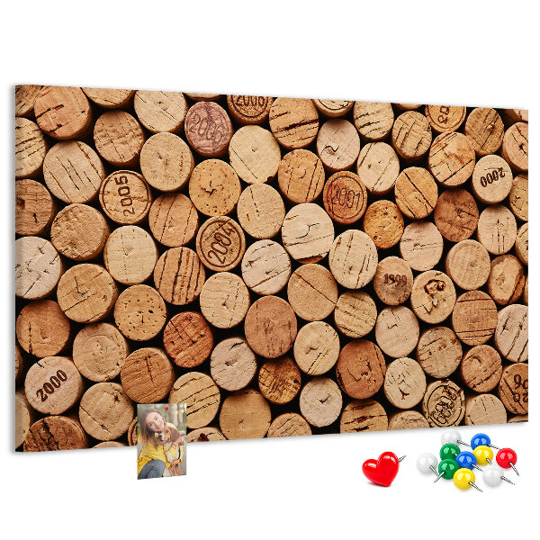Tablero de anuncios de corcho natural en una variedad de tonalidades