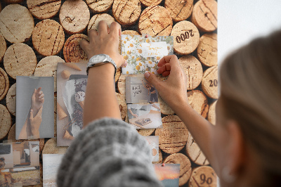 Tablero de anuncios de corcho natural en una variedad de tonalidades