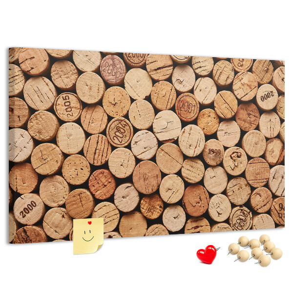 Tablero de anuncios de corcho natural en una variedad de tonalidades