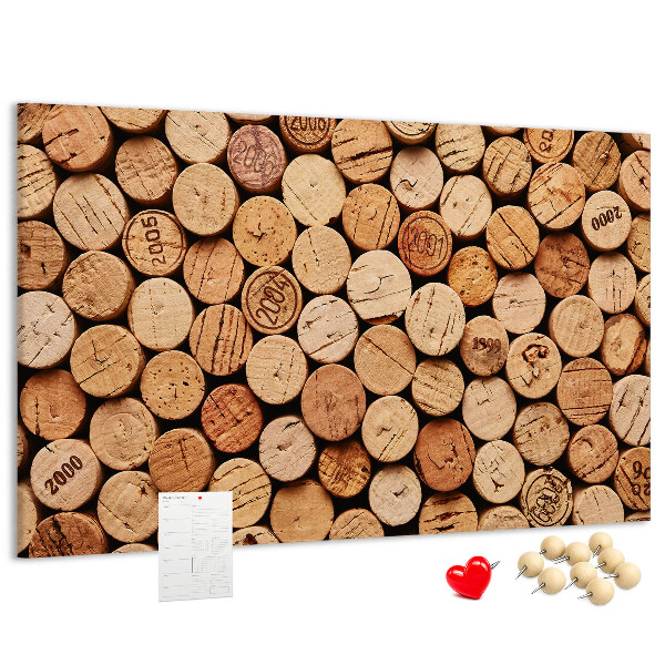 Tablero de anuncios de corcho natural en una variedad de tonalidades