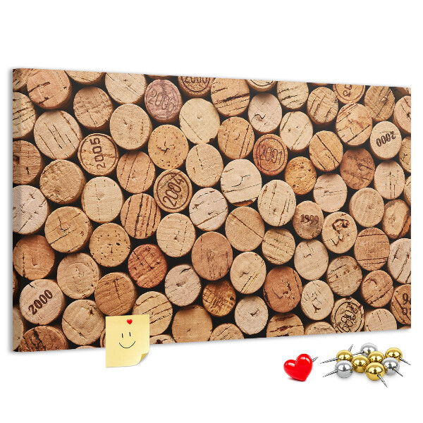 Tablero de anuncios de corcho natural en una variedad de tonalidades
