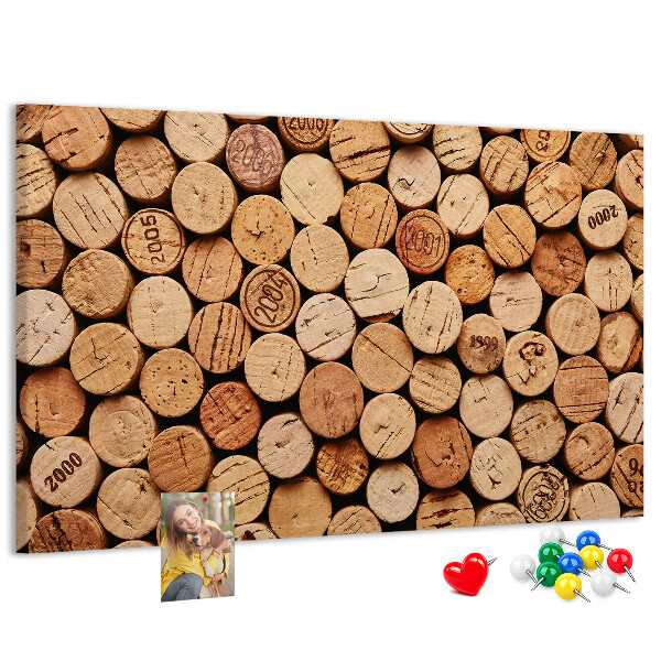 Tablero de anuncios de corcho natural en una variedad de tonalidades
