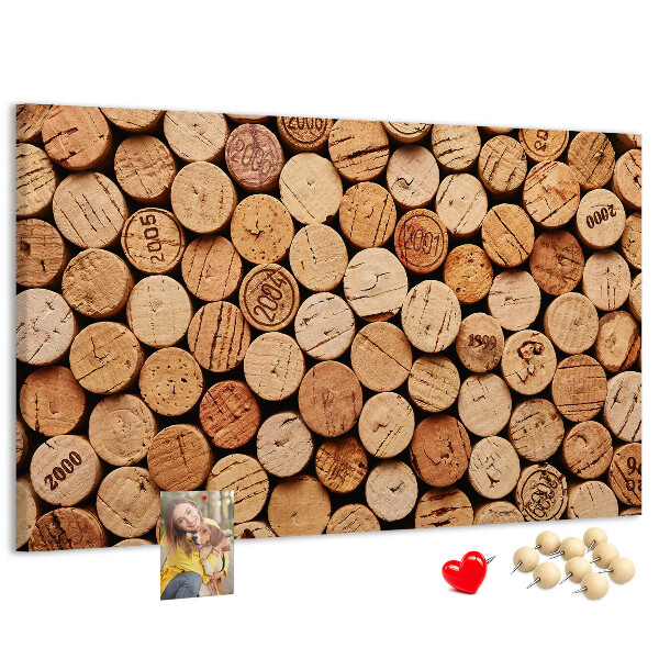 Tablero de anuncios de corcho natural en una variedad de tonalidades