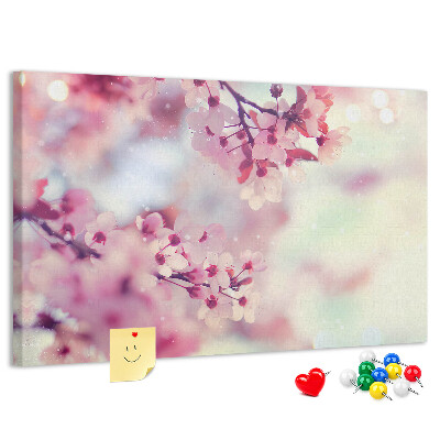 Pizarra de corcho Ramas florales en tonos pastel