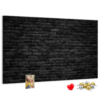 Tablero de corcho decorado con diseño de pared de ladrillo oscuro y texturizado