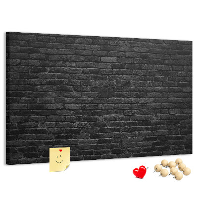 Tablero de corcho decorado con diseño de pared de ladrillo oscuro y texturizado