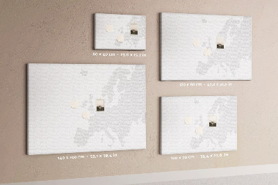 Pizarra de corcho Mapa de Europa para marcar ubicaciones